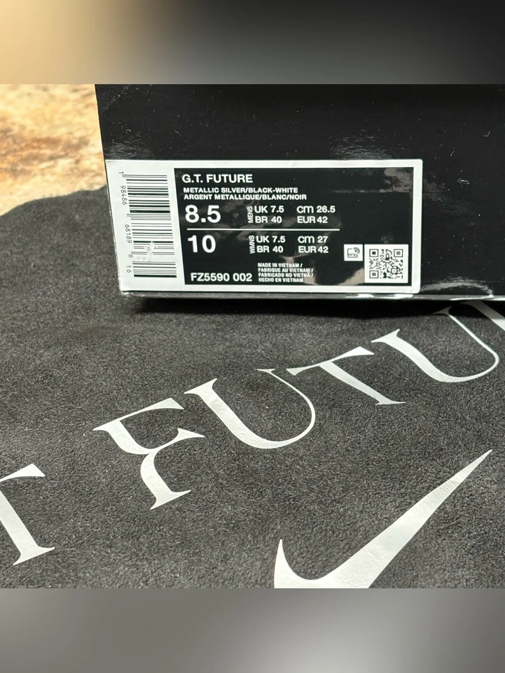 Nike GT Future Metallic Silver FZ5590-002 Size 8.5